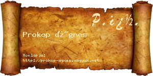 Prokop Ágnes névjegykártya